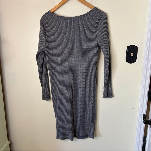 Jessica Simpson Maternity Grey Long Sleeve Ribbed Knit Dress Size XL - Picture 5 of 7